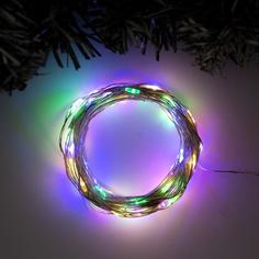 Гирлянда «Нить» 10 м роса, IP20, серебристая нить, 100 LED, свечение мульти, 12 В Luazon Lighting