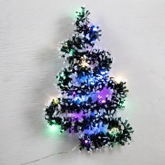 Гирлянда Мишура 1м, IP20, зелёно-белая нить, 22 LED, 6 слоёв, свечение мульти, CR2032х2 Luazon Lighting