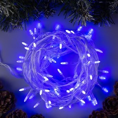 Гирлянда Нить 10 м Игла, IP20, прозр. нить, 100 LED, свечение синее, 8 режимов, 220 В Luazon Lighting