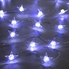 Гирлянда Нить 2м Снежная звезда, IP20, серебр. нить, 20LED, свечение белое, 2 режима, ААх2 Luazon Lighting