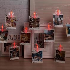 Гирлянда Нить 4.5 м Прищепки-сердце, IP20, прозр. нить, 20 LED, свечение красное, 220В Luazon Lighting