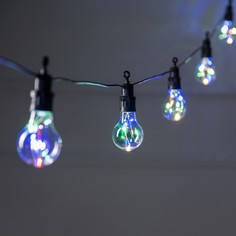 Гирлянда Белт-лайт 5 м Роса, IP44, УМС, тёмная нить, 50 LED, свечение мульти, 3 В Luazon Lighting