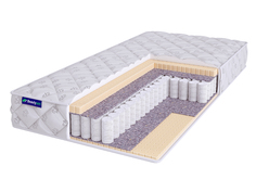 Матрас односпальный / BeautySon Roll SPRING Latex 3 S600 / Бесклеевой / 85x190 / 18 см