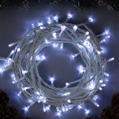 Гирлянда «Нить» 10 м, IP44, белая нить, 100 LED, свечение белое, 8 режимов, 220 В Luazon Lighting