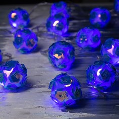 Гирлянда Нить 4.5м Цветочные шары, IP20, прозр. нить, 15 LED, свечение фиолетовое, 220 В Luazon Lighting