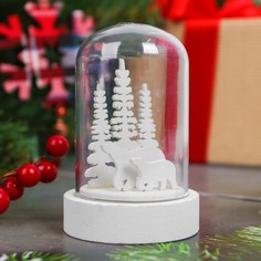 Новогодний сувенир с подсветкой «Зимние мишки» Лесная мастерская
