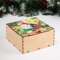 Коробка подарочная с крышкой "Символ года 2023. Исполнения желаний" 20х20х10 см Дарим Красиво