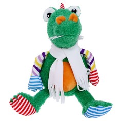 Мягкая игрушка Unaky Soft Toy Крокодил Роб в белом флисовом шарфе, 20 см