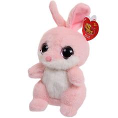 Мягкая игрушка Abtoys Глазастики. Кролик розовый, 18см. Символ года 2023!