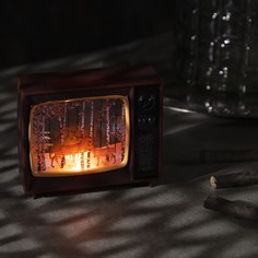 Светодиодная фигура «Телевизор с оленями» 10 × 8 × 4 см, свечение мульти (RGB) Luazon Lighting