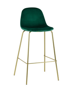 Стул барный Валенсия, велюр зеленый NEW, золотые ножки Stool Group