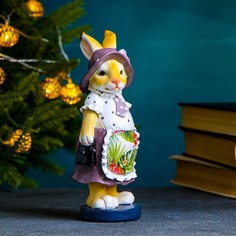 Фигура "Зайка-бабушка" бежевый, 7х9х21см Хорошие сувениры