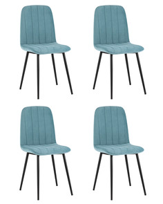 Комплект стульев 4 шт Easy велюр пыльно-голубой Stool Group