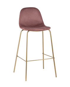 Стул барный Валенсия, велюр пыльно-розовый, золотые ножки Stool Group