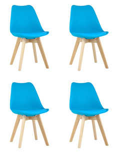 Комплект стульев для кухни 4 шт FRANKFURT, бирюзовый, деревянные ножки Stool Group