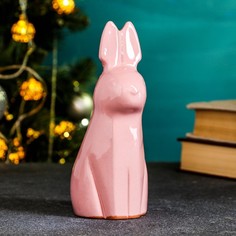 Копилка "Ушастик" 16см, розовая Кунгурская керамика