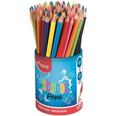 Карандаши цветные Maped Colorpeps Strong School Peps 12 цв трехгранные в стакане 1268115