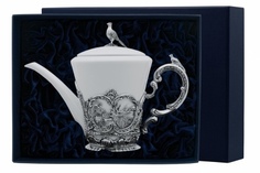 Чайник "Королевская охота" из серебра No Brand
