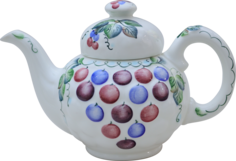 Чайник заварочный "Виноград", 1,2 л., ручная роспись, керамика