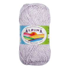 Пряжа Alpina SHEBBY №04 белый-сиреневый 100% хлопок 10 х 50 гр, 150 м +/- 7 м