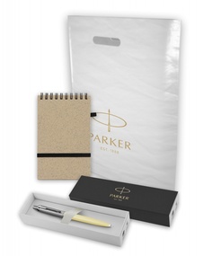 Подарочный набор:Шариковая ручка Parker Jotter,цв EGGSHELL И Блокнот с обложкой