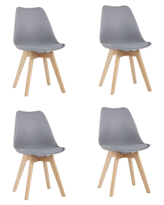 Комплект стульев для кухни 4 шт FRANKFURT NEW, серый деревянные ножки Stool Group