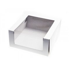 Короб картонный Pasticciere с окном 225х225х110 мм белый 10 шт No Brand