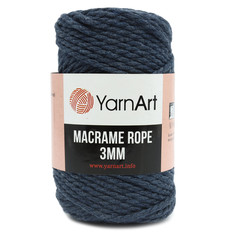 Пряжа YarnArt Macrame Rope 3 мм, 250 г, 63 м хлопок, вискоза 761 сине-серый, 4 мотка