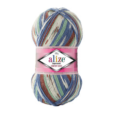 Пряжа ALIZE Superwash Comfort Socks 100г, 420м, SW шерсть, 7653 секционный, 5 мотков