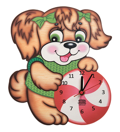 Часы настенные Собачка с мячиком Народные промыслы