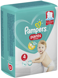 Подгузники-трусики Pampers, Pants Maxi микро универсальные 9-14 кг, 16 шт