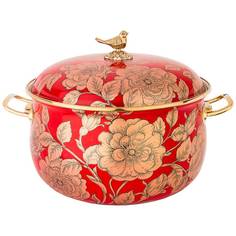 КАСТРЮЛЯ ЭМАЛИРОВАННАЯ AGNESS С КРЫШКОЙ, СЕРИЯ РЕНЕССАНС 6,1Л, ДИА.24СМ индукция MED