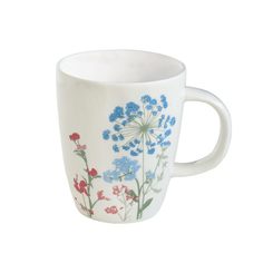 Кружка Mille fleurs в подарочной упаковке, Вариант: С синими и красными цветами Мята