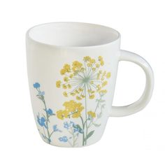 Кружка Mille fleurs в подарочной упаковке, Вариант: С желтыми и синими цветами Мята