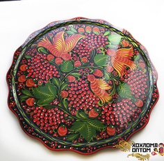 LHP10055 Поднос с хохломской росписью Большой, Хохлома