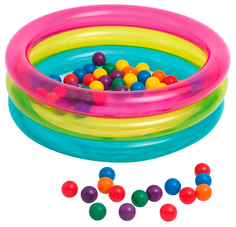 Бассейн надувной Intex Радуга с 50 шарами 86х25 см (48674)