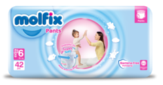 Подгузники-трусики детские Molfix №6 Extra Large, 15-22 кг, 42 шт/уп, (3) 842735