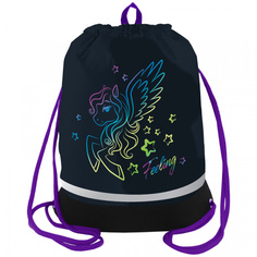 Мешок для обуви 1 отделение Berlingo Pegas 510x400мм расшир. дно светоотр. Лента