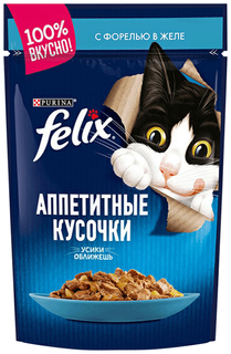 Влажный корм для кошек Felix Аппетитные кусочки с форелью, 75 г