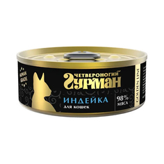 Влажный корм для кошек Четвероногий Гурман Golden line индейка, 24шт по 100г