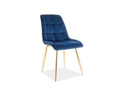 Стул кухонный Signal CHIC Velvet Bluvel 86 (темно-синий/золотой) СИГНАЛ