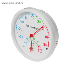 Термометр уличный, гигрометр, d=6.5 мм, белый Luazon
