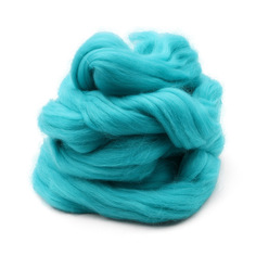 Шерсть для валяния мериносовая тонкая 100%, 100 гр. (354 светлая лагуна) Пряжа из Троицка