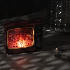 Светодиодная фигура «Телевизор с Дедом Морозом» 10 × 8 × 4 см, свечение мульти (RGB) Luazon Lighting