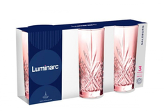 Набор стаканов ЗАЛЬЦБУРГ РОЗОВЫЙ 3шт 380мл высокие (LUMINARC Q2887)