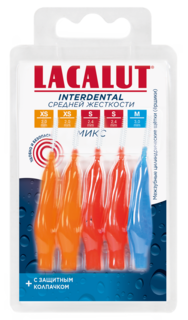 Межзубные цилиндрические щетки LACALUT Interdental Mix, размер XS, S, M, уп. №5