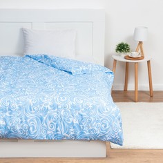 Пододеяльник 1,5-сп Экономь и Я 147x210±3 Танец ветра голубой, 100гр/м2, 100%хлопок, бязь