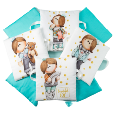 Бортики в роватку Крошка Я Принц Тим цвет белый/мятный 4667501