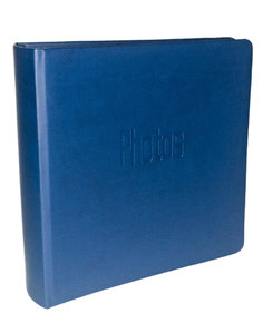 Фотоальбом синий на 200 фото 10х15 см, эко-кожа, кармашки Veld Co