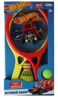 Набор с ракетками ХОТ ВИЛС 2в1 бадминтон+теннис ИГРАЕМ ВМЕСТЕ в кор.2x36шт Shantou Gepai